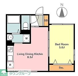 東京メトロ東西線 中野駅 徒歩11分の賃貸マンション 4階1LDKの間取り