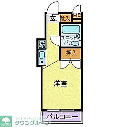 サンパレス花小金井 ワンルームの間取図画像