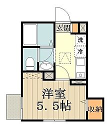 サクラーレ 1Kの間取図画像