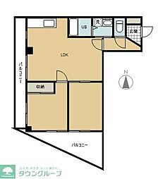 バイク館 2DKの間取図画像