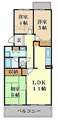 UR都市機構コーポレート中清戸2 3LDKの間取図画像