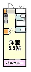 メゾンプリブェ 1Kの間取図画像