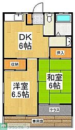 セゾン細山パート2 2DKの間取図画像