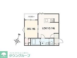 MELLAS田無 1LDKの間取図画像