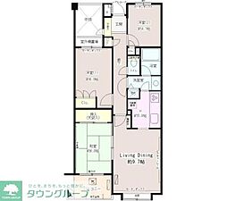 東村山北パーク・ホームズ 3LDKの間取図画像