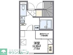 レオパレス山百合 1Kの間取図画像