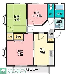 サンレイクけやき 3DKの間取図画像