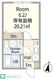 東村山市萩山町4丁目アパート 1Kの間取図画像