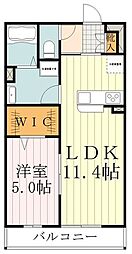リブリ・シャイニー平松 1LDKの間取図画像