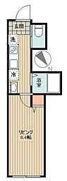 プレシャス久米川 1Kの間取図画像