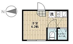 フェリスライリー ワンルームの間取図画像