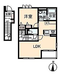 HOLY HAUS 1LDKの間取図画像