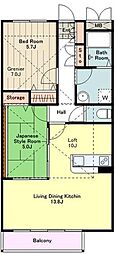 フェリーチェ桜が丘 2LDKの間取図画像