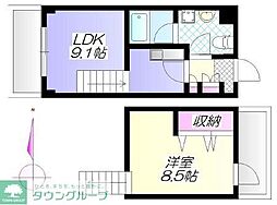 ミ・アネーロ ワンルームの間取図画像