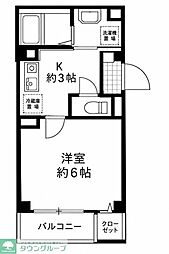 武蔵関パークマンション 1Kの間取図画像