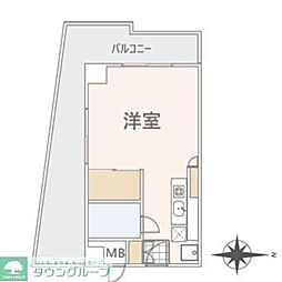 シティフォーラム新小平ベルファース新小平 ワンルームの間取図画像