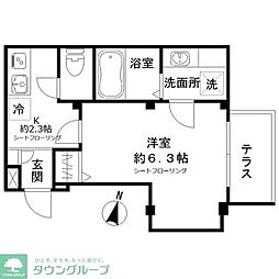 JR南武線 矢向駅 徒歩3分の賃貸マンション 1階1Kの間取り