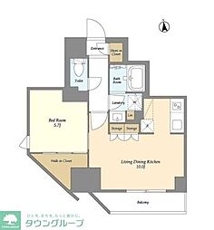 グランカーサ蒲田ウエスト 6階1LDKの間取り