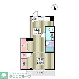ロイヤルハイツ大島 3階1Kの間取り