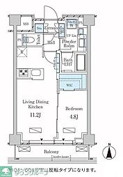 ラティエラ武蔵小杉 5階1LDKの間取り