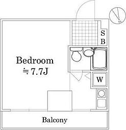 シーアイマンション鶴見 9階ワンルームの間取り