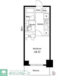 コートブランシェ 1Kの間取図画像