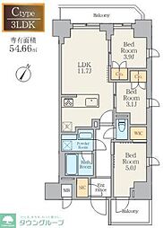 Alivis川崎 3LDKの間取図画像