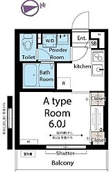 リブリ・コズミック矢向 1Kの間取図画像