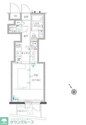ZOOM川崎EAST 1Kの間取図画像