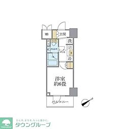 レスピール川崎 1Kの間取図画像