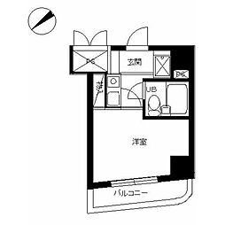 スカイコート川崎8 1Kの間取図画像