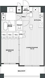 スペーシア川崎3 1LDKの間取図画像