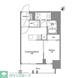 横浜市中区伊勢佐木町6丁目マンション 1LDKの間取図画像