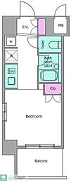 レジディア川崎 ワンルームの間取図画像