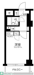 オーベル川崎 ワンルームの間取図画像