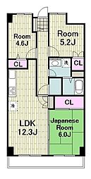 アーバンパーク三ツ池公園ウイングS 3LDKの間取図画像
