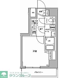 ジェノヴィア川崎駅グリーンヴェール 1Kの間取図画像