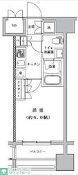 ライジングプレイス川崎 1Kの間取図画像