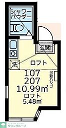 ユナイト小田ジャッキーリボルバー ワンルームの間取図画像
