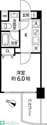 マーレ横浜白金 1Kの間取図画像