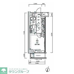 SQUARECITYTSURUMIRIVERSIDE 1Kの間取図画像