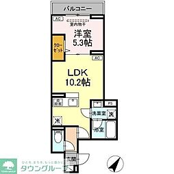 セレスティア下丸子 1LDKの間取図画像