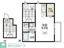 ラ・カゼッタm ワンルームの間取図画像