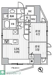 S-RESIDENCE目黒大岡山bresa 2LDKの間取図画像