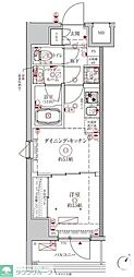 クレイシアIDZ川崎ザ・テラス 1DKの間取図画像
