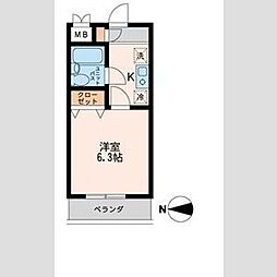 品川中延ステーションレジデンス 1Kの間取図画像
