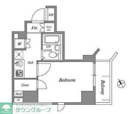 レジディア横濱関内 1Kの間取図画像