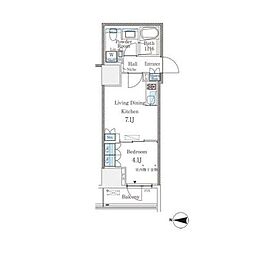 ParkCube大井町レジデンス 1DKの間取図画像