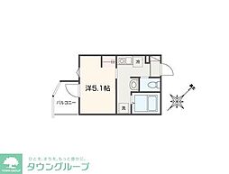 MELLAS黄金町 1Kの間取図画像