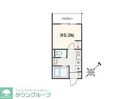 MELLAS黄金町 1Kの間取図画像